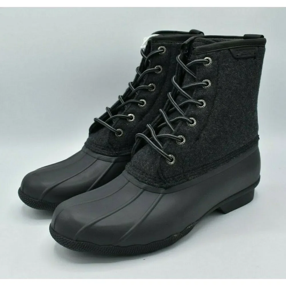 Sperry Mens Size‎ 8 M Saltwater Wool Dark Grey Duck Boots Shoes STS23076